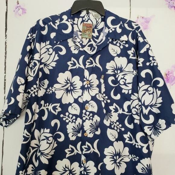Pineapple Connection Hawaiian Floral Button Casual Shirt L - Picture 7 of 7